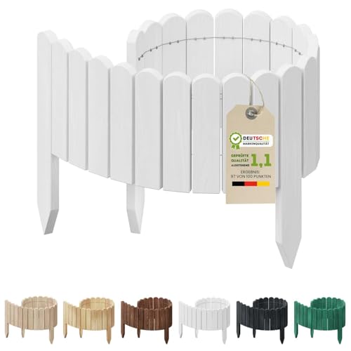 Floranica Rollborder Flexibler Holzzaun 100 x 20 cm Weiß Beeteinfassung Deko für Gartenzaun Rasenkante Umzäunung Gartenzaun für Rasenflächen Hochbeete für Garten Floranica Rollborder Flexibler Holzzaun 100 x 20 cm Weiß Beeteinfassung Deko für Gartenzaun Rasenkante Umzäunung Gartenzaun für Rasenflächen Hochbeete für Garten von Floranica