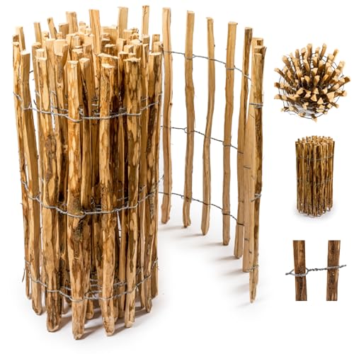 Floranica Staketenzaun aus Haselnuss Kastanie 5m lang x 90cm hoch 8-10cm Höhe Lattenabstand, Gartenbegrenzung,Hundezaun, Holzzaun beetzaun - Optimal für jede Gartengestaltung Floranica Staketenzaun aus Haselnuss Kastanie 5m lang x 90cm hoch 8-10cm Höhe Lattenabstand, Gartenbegrenzung,Hundezaun, Holzzaun beetzaun - Optimal für jede Gartengestaltung von Floranica