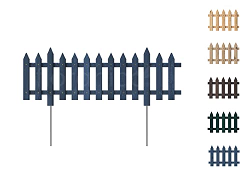 Floranica Steckzaun kiefer Gartenzaun 103 cm lang mit Metallstäben Zaun für Beete Gemüsebeete Dekorative Gartenpalisade 1 STK 103cm Höhe 40cm Anthrazit von Floranica