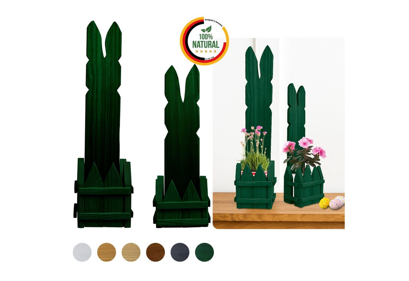 Floranica Osterhase Osterdeko Hase aus Holz Deko Figur Ostern Frühling, Frühlingsdeko, 2er SET Osterhase Holz-Hase DIY - Grün 40 / 50 cm Hoch Floranica Osterhase Osterdeko Hase aus Holz Deko Figur Ostern Frühling, Frühlingsdeko, 2er SET Osterhase Holz-Hase DIY - Grün 40 / 50 cm Hoch von Floranica