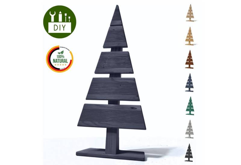 Floranica Weihnachtsfigur Tannenbaum Weihnachtsdekoration Weihnachtsbaum aus Lärchenholz (DIY, 1 St., Anthrazit), Von Kindergarten bis zum Arbeitsplatz Fertigstellen oder Selberbauen von Floranica