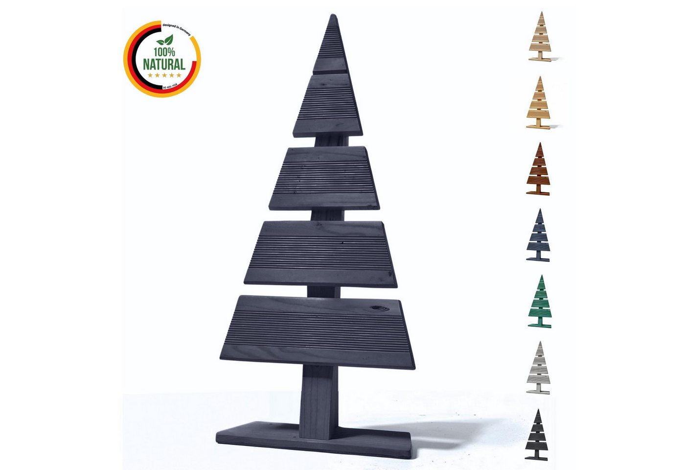 Floranica Weihnachtsfigur Tannenbaum Weihnachtsdekoration Weihnachtsbaum aus Lärchenholz (Fertigebaut, 1 St., Anthrazit), Von Kindergarten bis zum Arbeitsplatz Fertigstellen oder Selberbauen von Floranica