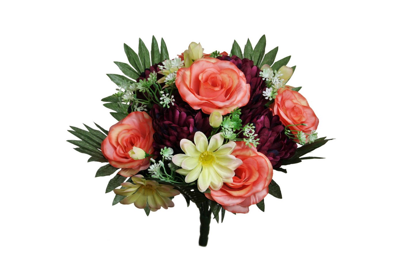 Kunstblumenstrauß Kunstblume Strauß Rose-Dahlie Blumenstrauß 38cm PFIRSICH-BURGUND, Floratexx GmbH Kunstblumenstrauß Kunstblume Strauß Rose-Dahlie Blumenstrauß 38cm PFIRSICH-BURGUND, Floratexx GmbH von Floratexx GmbH
