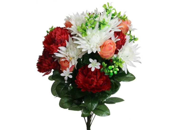 Kunstblumenstrauß Kunstblume Strauß Rose-Gerbera-Dahlie Blumenstrauß 58cm ROT, Floratexx GmbH Kunstblumenstrauß Kunstblume Strauß Rose-Gerbera-Dahlie Blumenstrauß 58cm ROT, Floratexx GmbH von Floratexx GmbH