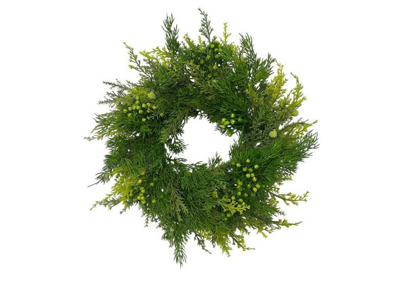 Kunstkranz Künstlicher Thujakranz, Türkranz Zypresse Winterdeko Weihnachten Ø40cm, Floratexx GmbH von Floratexx GmbH