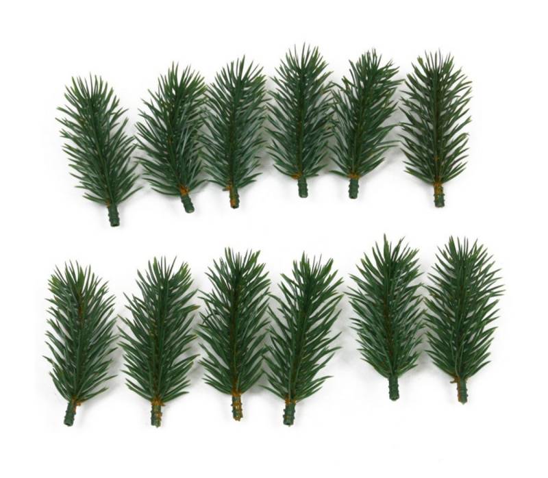 Kunstzweig Künstliches Tannenstreu, 12x Tannenspitzen 7,6cm. Tannenzweige, Triebe, Floratexx GmbH von Floratexx GmbH