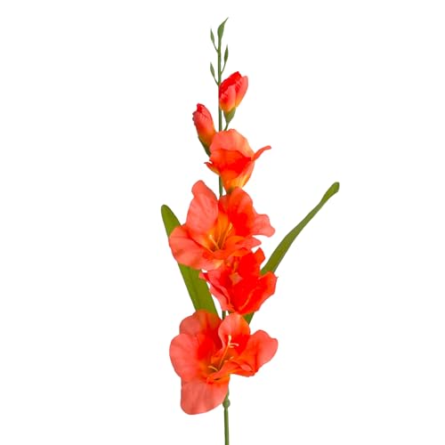 Floratexx Künstliche Blumen Gladiole in apricot ORANGE ca. 60cm. Kunstblume Schwertlilie Freesie Blumen für Sommer Dekoblumen von Floratexx