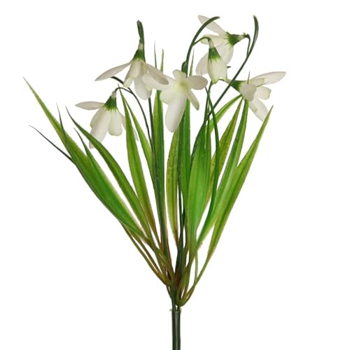 Floratexx Kunstblume SCHNEEGLÖCKCHEN ca 27cm. Künstlicher Galanthus nivalis. Kleiner Bund mit künstlichen Frühlingsblumen mit Blüten in weiß. von Floratexx
