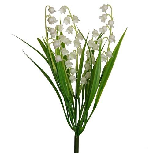 Floratexx Kunstblumen MAIGLÖCKCHEN Bund ca 30 cm. Kleiner mit künstlichen Schneeglöckchen. Frühlingsblumen Blüten in weiß. von Floratexx