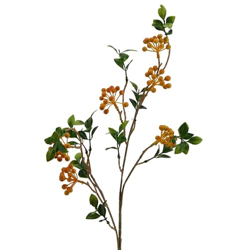 Floratexx Künstlicher Beerenzweig, Strauch, Feuerdorn, Beeren, AST. ca. 66 cm. ORANGE - GELB von Floratexx