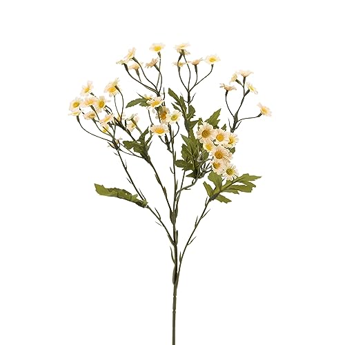 Künstlicher Kamillenzweig 60cm apricot Creme. Kunstblume Kunstpflanze Kamille Wiesenblume Dekoration von Floratexx