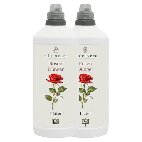 Floravera Premium Rosen Bio-Flüssigdünger 1 Liter Rosendünger Dünger (2 Liter (1 Liter Doppelpack)) von Floravera Premium Garden Fertilizer