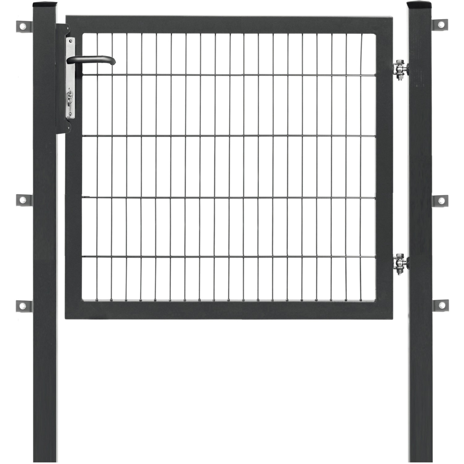 Floraworld Einzeltor Premium Doppelstabmattenfüllung Anthrazit 100 cm x 120 cm von Floraworld