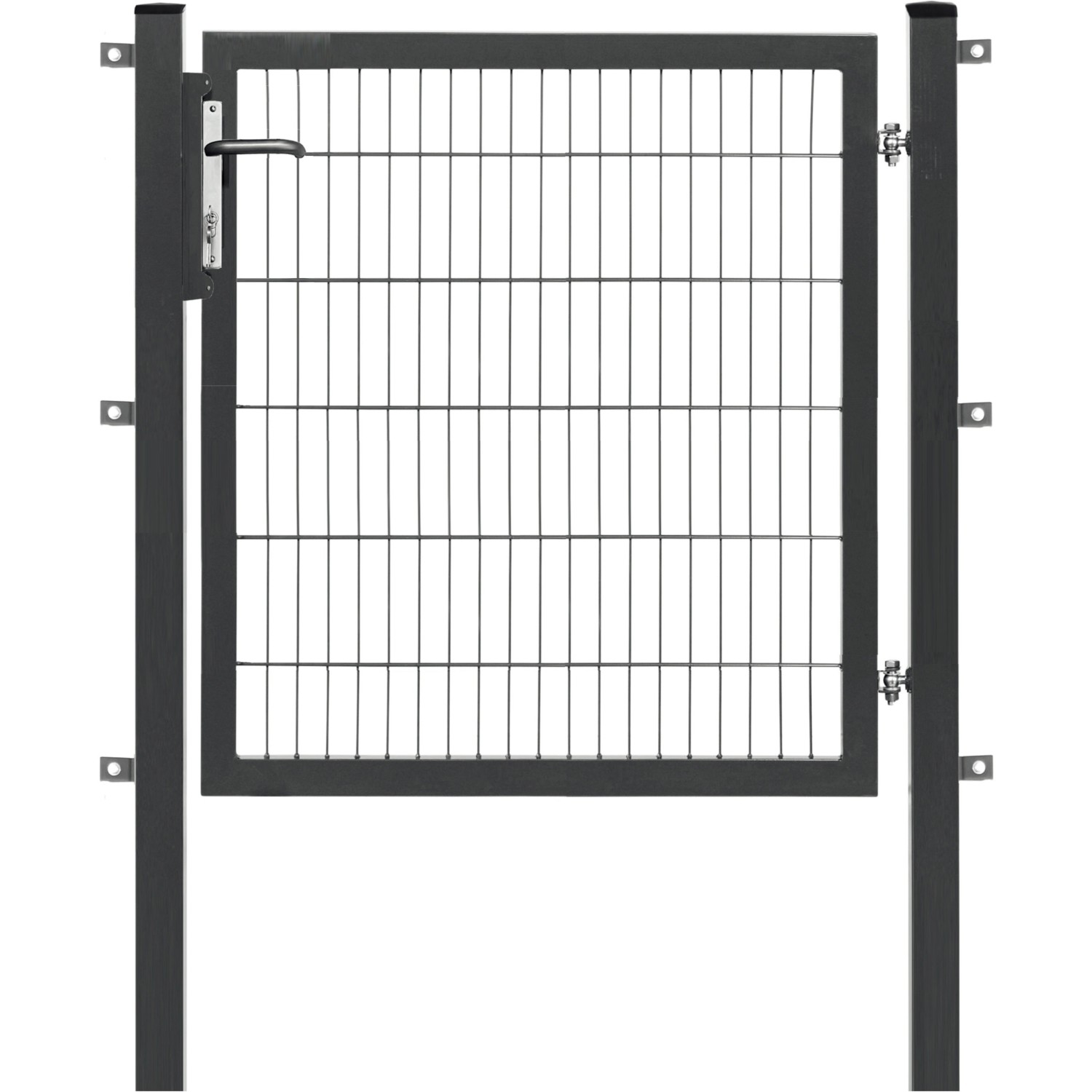 Floraworld Einzeltor Premium Doppelstabmattenfüllung Anthrazit 120 cm x 120 cm von Floraworld