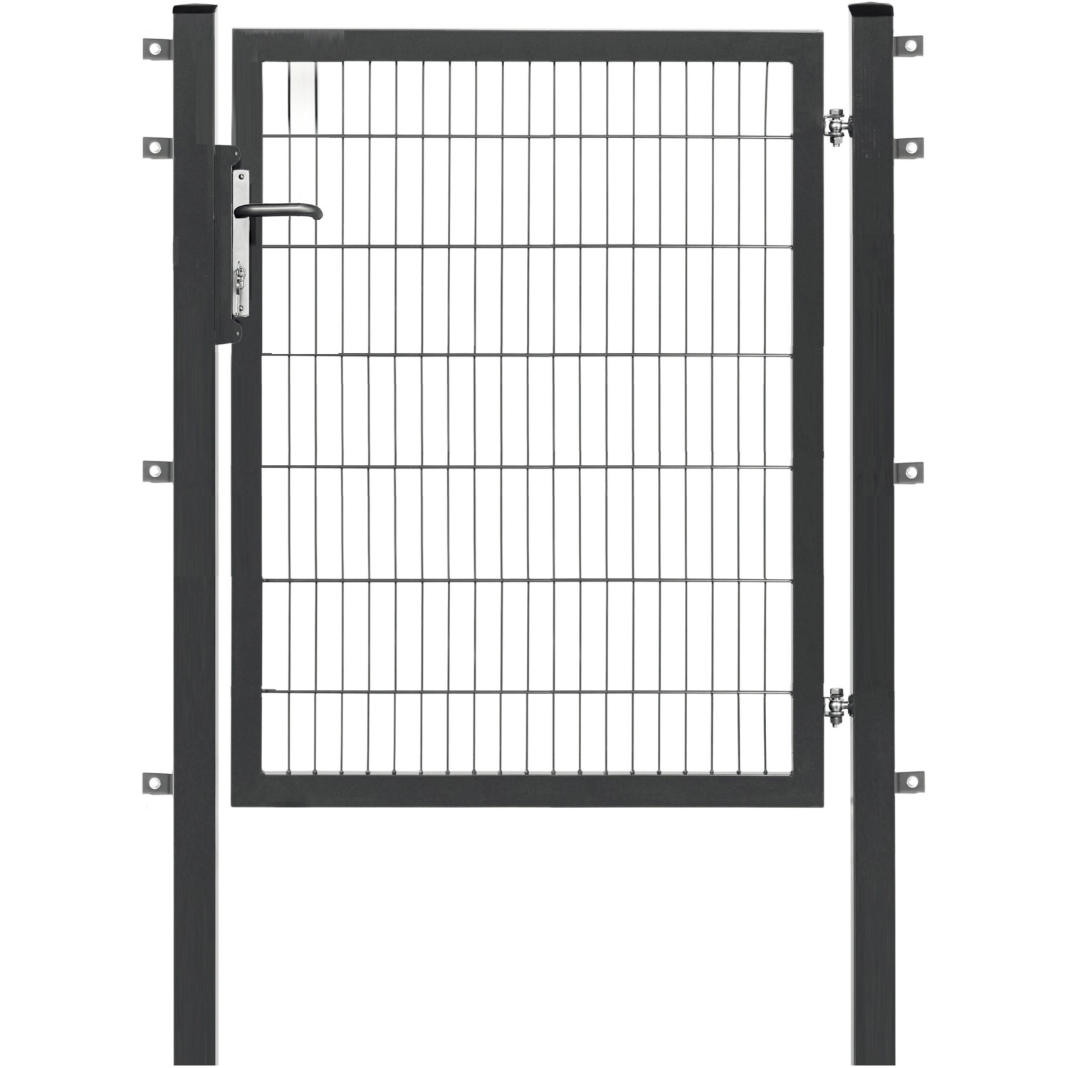 Floraworld Einzeltor Premium Doppelstabmattenfüllung Anthrazit 140 cm x 120 cm von Floraworld