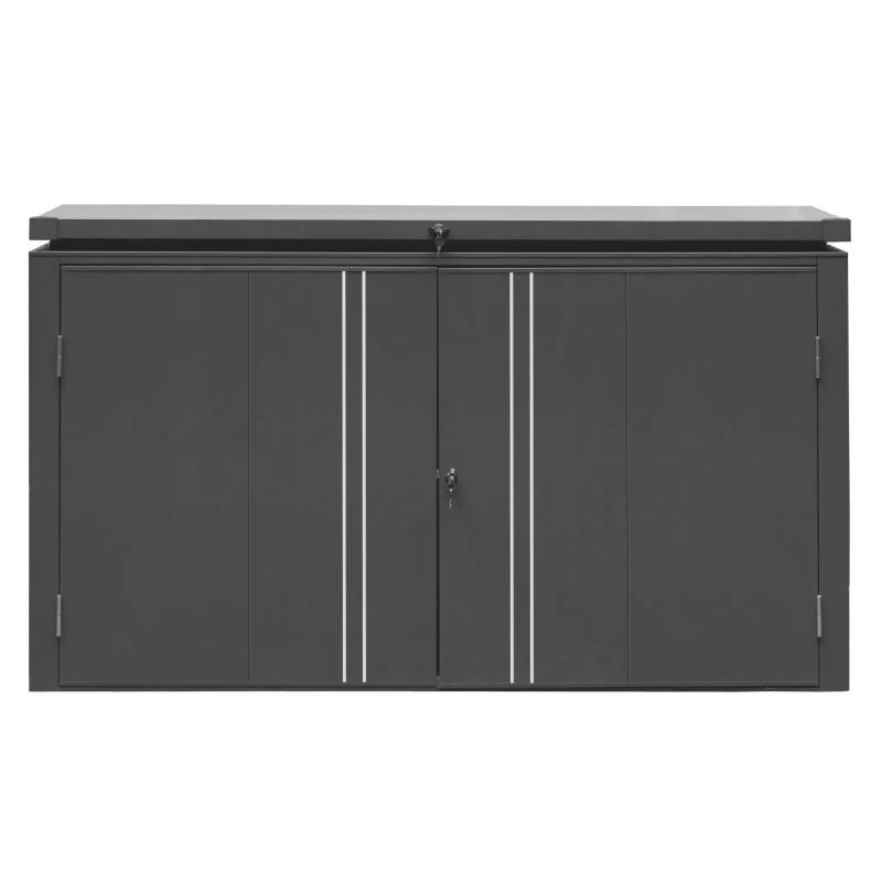 Floraworld Mülltonnen-Garage Premium bis 3 Mülltonnen à 240 l Schwarz-Metallic von Floraworld