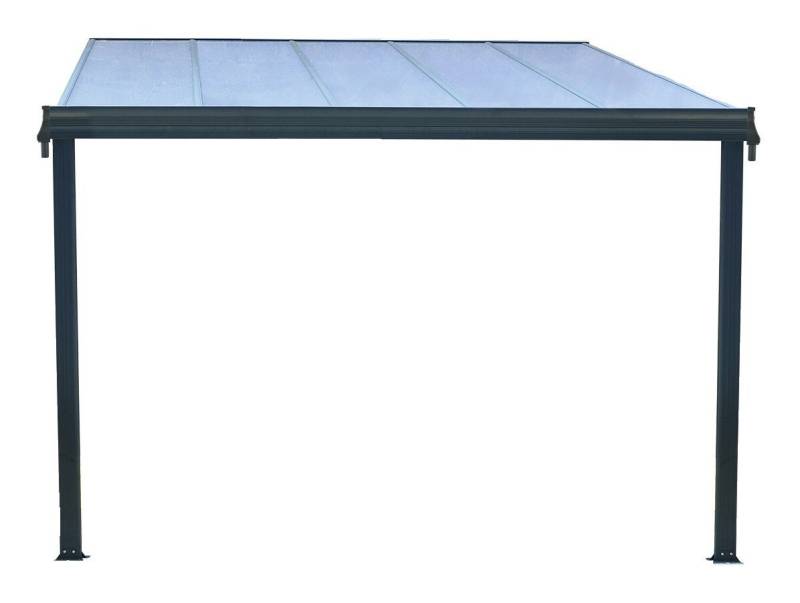 Floraworld Terrassendach, Terrassenüberdachung I m. 2 Standfuße 312 x 303 x 206/258 cm anthrazit von Floraworld