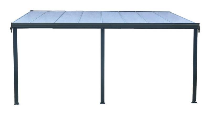 Floraworld Terrassendach, Terrassenüberdachung II m. 3 Standfuß 496 x 303 x 206/258 cm anthrazit von Floraworld