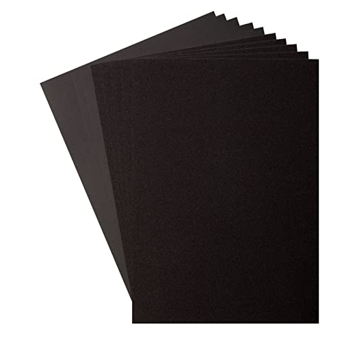 Vaessen Creative Florence Cardstock (216g/m²) & Glitzerpapier (250g/m²) , Schwarz, DIN A4, 10 Stück, für Scrapbooking, Kartenherstellung, Stanzen und andere Papierbasteleien von Vaessen Creative