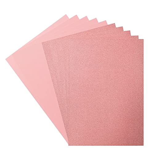 Vaessen Creative 800208-005 Florence Cardstock (216g/m²) & Glitzerpapier (250g/m²), Rose, DIN A4, 10 Stück, für Scrapbooking, Kartenherstellung, Stanzen und andere Papierbasteleien, Rosa von Vaessen Creative