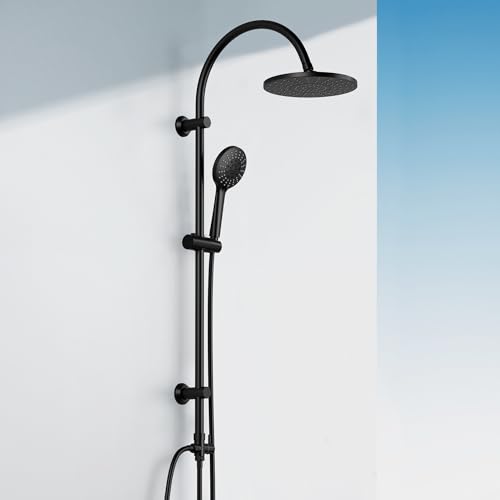 Florenta Regendusche Duschsystem ohne Armatur, Duschset mit Edelstahl U förmige Duschstange, ABS Kopfbrause und 4 Strahlarten Handbrause D20cm Mattschwarz Florenta Regendusche Duschsystem ohne Armatur, Duschset mit Edelstahl U förmige Duschstange, ABS Kopfbrause und 4 Strahlarten Handbrause D20cm Mattschwarz von Florenta
