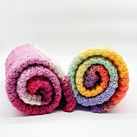 Babydecke Herbst Frühjahr Winter Sommer 4 Jahreszeiten Kuscheldecke Farbverlauf Junge Mädchen Bunt Erstausstattung Geburt Regenbogen Decke von FlorentinasPahihi