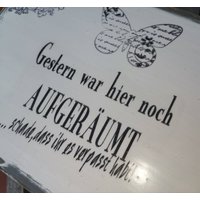 Holzschild Witzig Aufgeräumt Türschild Küche Wohnzimmer Eingang Jugendzimmer Geschenk Kinder Warnschild Bild Shabby Chic Dekoschild Wanddeko von Florentinesart