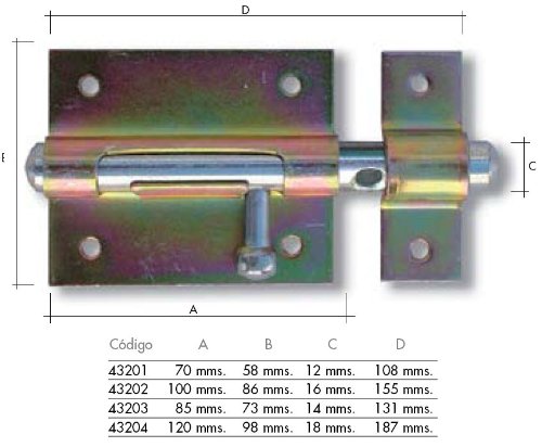 Flores Cortés – Türriegel 120 mm von Flores Cortés