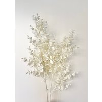 Künstlicher Weißer Eukalyptus Gum Blätter Wired Zweig Blume Blumenmuster Arrangement | Diy Trockenblumen Hochzeitsstrauß von FlorettePreserves