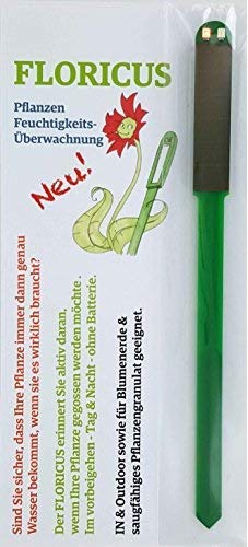 Floricus 2er Set reagiert schneller – Perfekter Feuchtigkeitsmesser/Gießanzeiger für Ihre Pflanzen – mit Solar auf einige Meter durch LED's sichtbar - im vorbei gehen IN- und Outdoor von Floricus