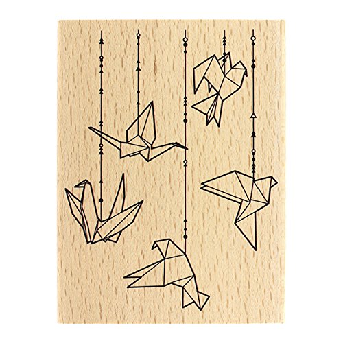 florilèges Design fh117039 Vögel Origami Stempel Holz 13 x 10 x 2,5 cm von Florilèges Design