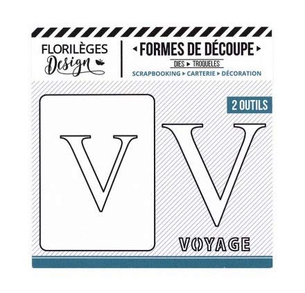 2 Diesel Stanzschablonen "Florilèges Design", Buchstabe V von Florilèges Design