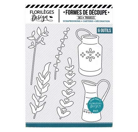 7 Diesel Stanzschablonen "Florilèges Design – La Maison de Jeanne", rustikale Töpfe von Florilèges Design