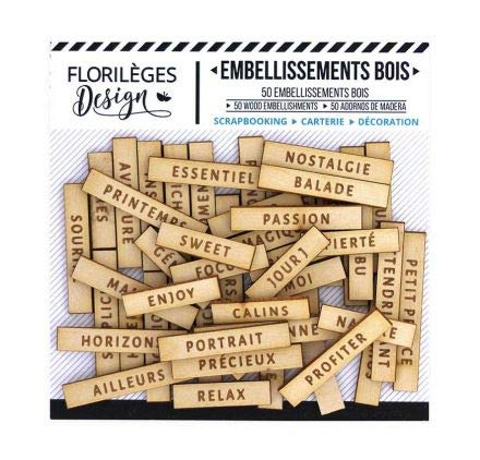 Florilèges Design FDEB220002 Holzverzierungen, Holzfarbe, 110x105mm von Florilèges Design