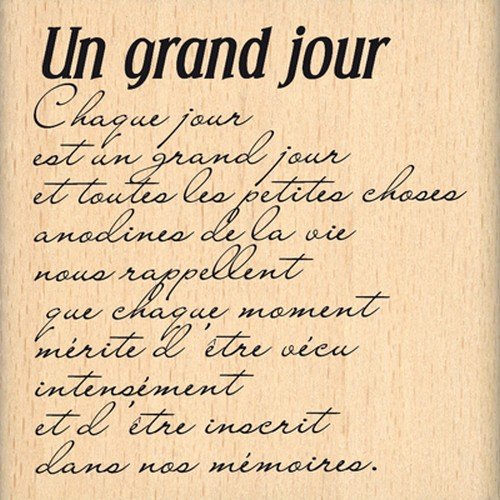 Florilèges Design FE212019 Stempel, Motiv Un Grand Jour, französische Sprache, für Scrapbooking, 7°x°7°x°2,5°cm, Beige Florilèges Design FE212019 Stempel, Motiv Un Grand Jour, französische Sprache, für Scrapbooking, 7°x°7°x°2,5°cm, Beige von Florilèges Design