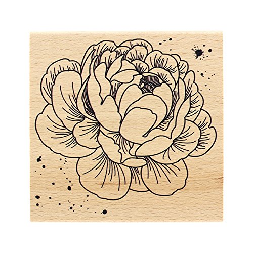 Florilèges Design Pfingstrose Stempel, Holz, 10 x 10 x 2,5 cm von Florilèges Design