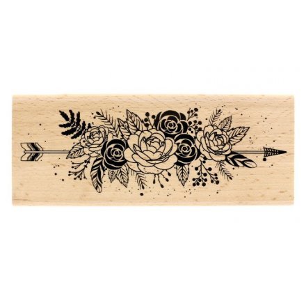 Florilèges Design Stempel Blumen und Federn, Holz, Farbe Holz, 6 x 15 x 2,5 cm von Florilèges Design