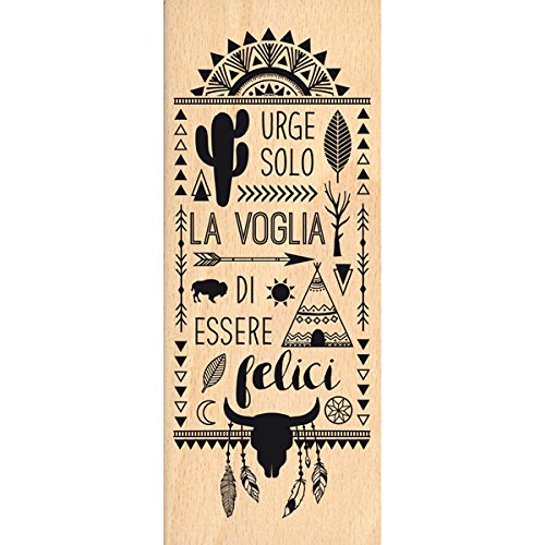 Florilèges Design Stempel Italienisch Essere Felici, Holz, Farbe Holz, 15 x 6 x 2,5 cm von Florilèges Design