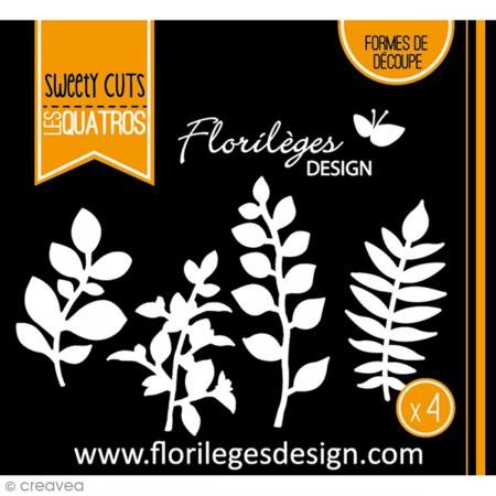 Florilèges Design fdd11515-Tool Aussparung für scarpbooking Vier Blätter aufhellt schwarz 11,5 x 12,5 x 0,2 cm von Florilèges Design