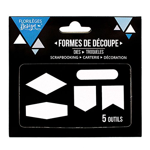 Florilèges Design fdd21603 Werkzeuge Fünf Formen Metall grau 11,5 x 12,5 x 0,3 cm von Florilèges Design