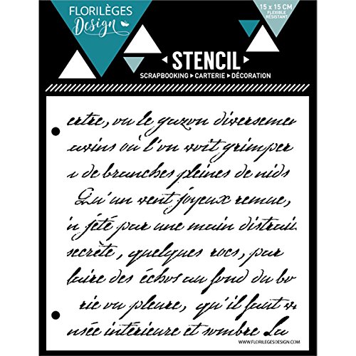 Florilèges Design fds11606 Schablone Text Manuskript Kunststoff weiß 15 x 0, 1 cm von Florilèges Design