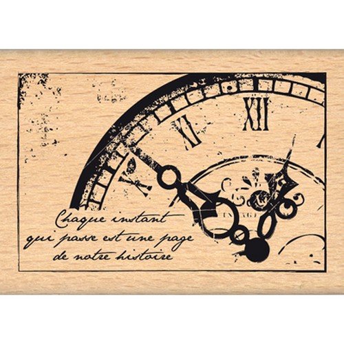 Florilèges Design fe113003 Stempel Scrapbooking Alte Wanduhr beige 5 x 7 x 2,5 cm von Florilèges Design