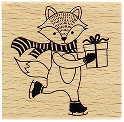 Florilèges Design fe216080 Stempel Fuchs von Weihnachten Holz 6 x 6 x 2,5 cm von Florilèges Design