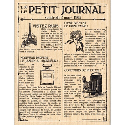 Florilèges Design FH113027 Stempel für Scrapbooking, Motiv: „Le Petit Journal“, Beige, 13 x 10 x 2,5 cm Florilèges Design FH113027 Stempel für Scrapbooking, Motiv: „Le Petit Journal“, Beige, 13 x 10 x 2,5 cm von Florilèges Design