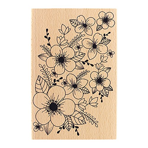 Florilèges Design fha117051 Boden Floral Stempel Holz 10 x 15 x 2,5 cm von Florilèges Design