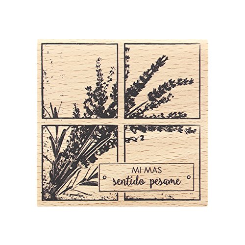 Florilèges Design sinceras condolencias Stempel, Holz, 8 x 8 x 2,5 cm von Florilèges Design