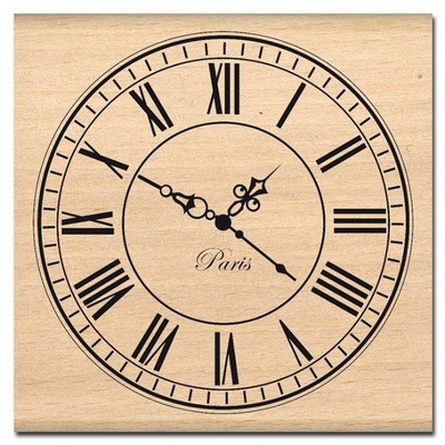 Florilèges Design FF111001 Scrapbooking-Stempel, Motiv: große Uhr, 8°x°8°x°2,5°cm, Beige von Florilèges Design