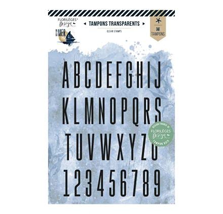 Stempel "Florilèges Design" – Sicht auf See, feines Alphabet, 36 Stück von Florilèges Design