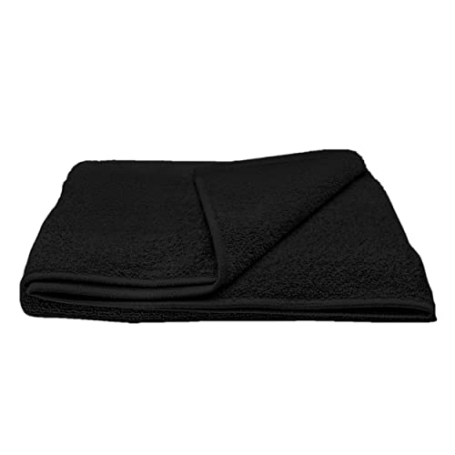 Floringo Microfaser Friseur Handtücher, Salonhandtücher, ca. 70x130 cm mit saugstarker Oberfläche (schwarz) von Floringo