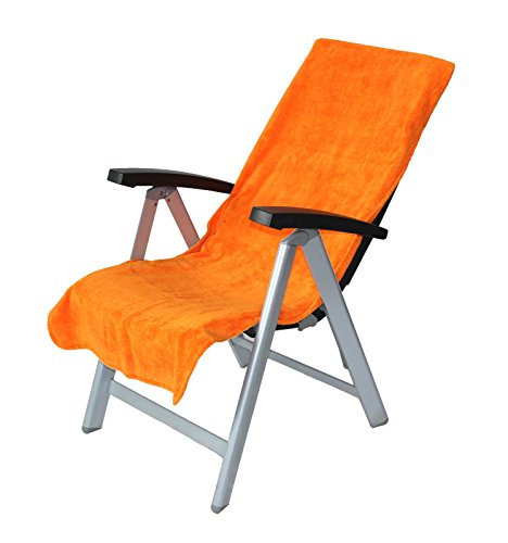 Floringo 2er Pack Schonbezug für Gartenstuhl Campingstuhl Twin-Star 60x130 95° waschbar (orange) von Floringo